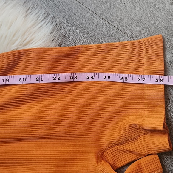 OQQ Women Yoga Long Sleeve Square Neck Jumpsuit Romper Pumpkin - Picture 9 of 10